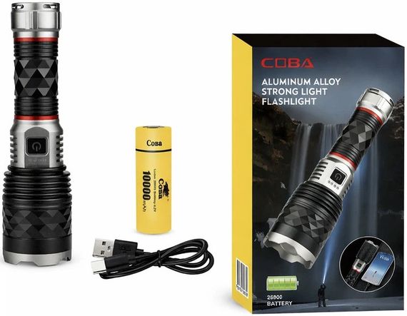 Ручной LED фонарик Bailong BL CB G685 аккумуляторный USB / Мощный ручной фонарь COBA CB-G685 с зумом и Type-C зарядкой | Зображення 4
