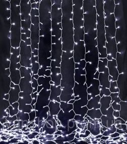 Новогодние гирлянды. Гирлянда водопад 320-400L 3x3м (10х32Ламп) Белая (7150)