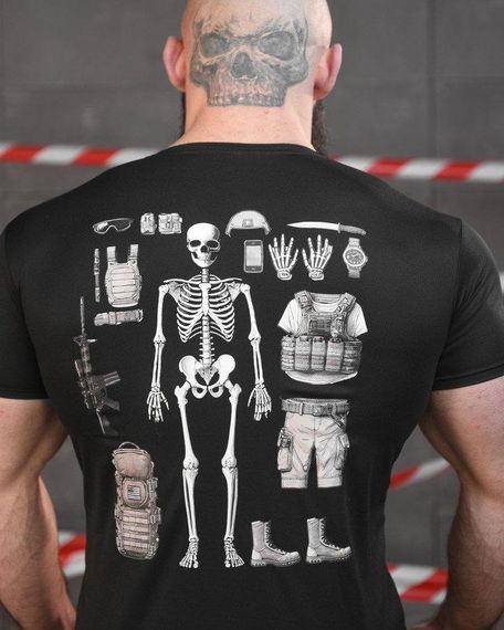 Тактична вологовідвідна футболка SABUR скелет чорна НП5206 | Зображення 3