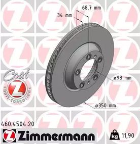 Диск гальмівний PORSCHE PActionRA, ZIMMERMANN (460450420)