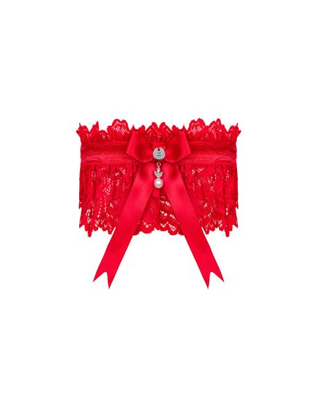 (SALE) Ажурная подвязка Obsessive Amor Cherris garter, red | Зображення 2