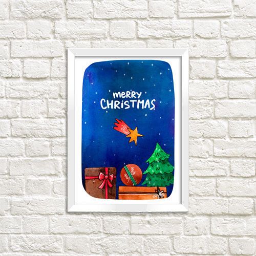 Постер в рамці Merry Christmas 21x30 см (A4)