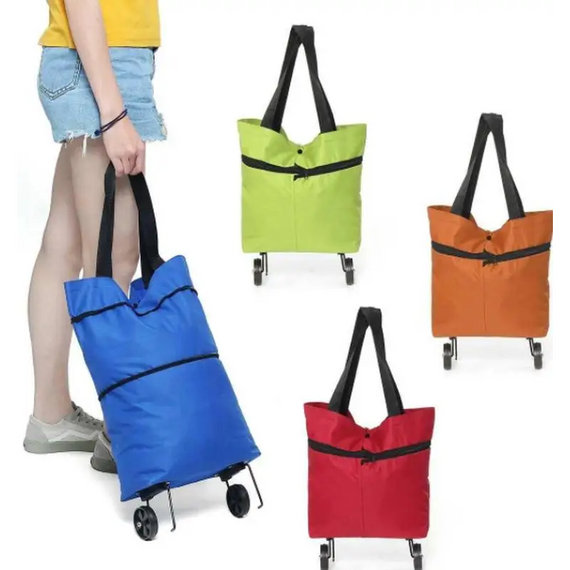 Універсальний складаний портативний візок-сумка, зручна сумка-трансформер для покупок на коліщатках | Зображення 8