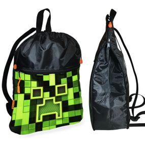 Рюкзак-мешок для обуви,спортивной формы Майнкрафт "Minecraft" детская сумка для сменки с расширителем (01265)
