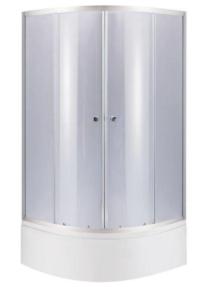 Набір Lidz Душова кабіна Latwa SC90x90.SAT.HIGH.GR напівкругла, скло тоноване 4 мм + Душовий піддон Kapielka ST90x90x41, з панеллю