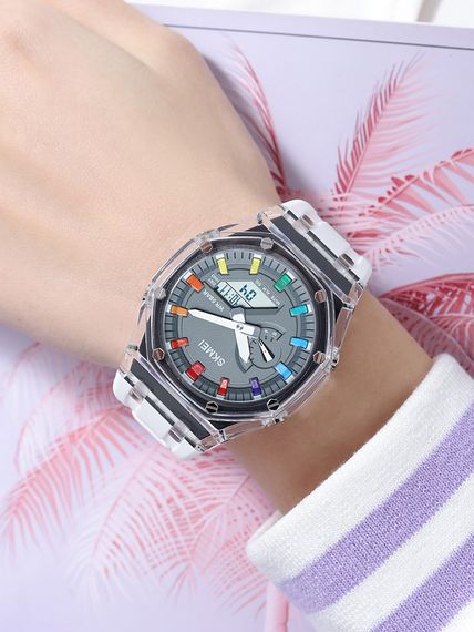 Наручний годинник Skmei 2100WTGY White-Grey | Зображення 2