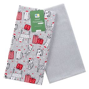 Набір рушників Home Line 129714  40x60  Напівпанамський; Бавовна Сірий, Принт