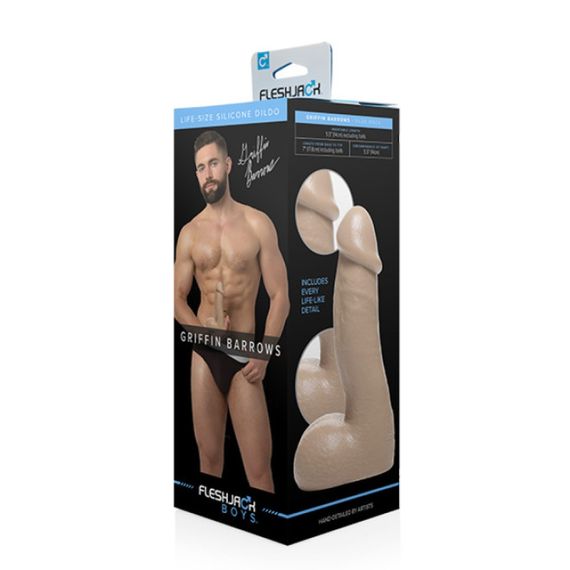 Фалоімітатор із мошонкою реалістичний Fleshjack Boys Griffin Barrows Silicone Dildo (RP), тілесний Sex Aura | Зображення 8