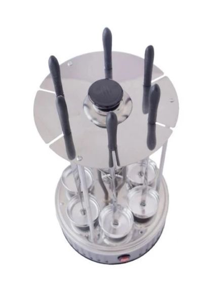Електрошашколичниця шашличниця електромангал на 6 шампурів із неіржавкої сталі Crownberg CB-7416 Grey 1000W | Зображення 4