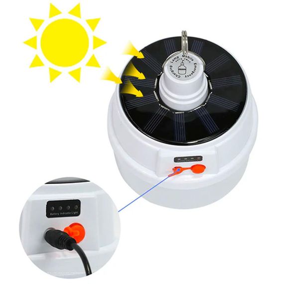 Ліхтар на сонячній батареї для кемпінгу Solar BL-2022 / Акумуляторна підвісна лампа | Зображення 4