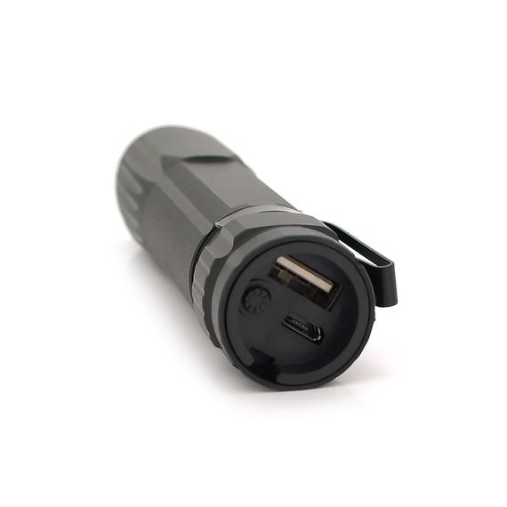 Ліхтар ручний POWERMASTER MX-X9 500, 1LED Cree Q5, 10W, 3 режими, 18650/2400 вбудований, Black, IP44, microUSB, 123х25х25мм, BOX | Зображення 1