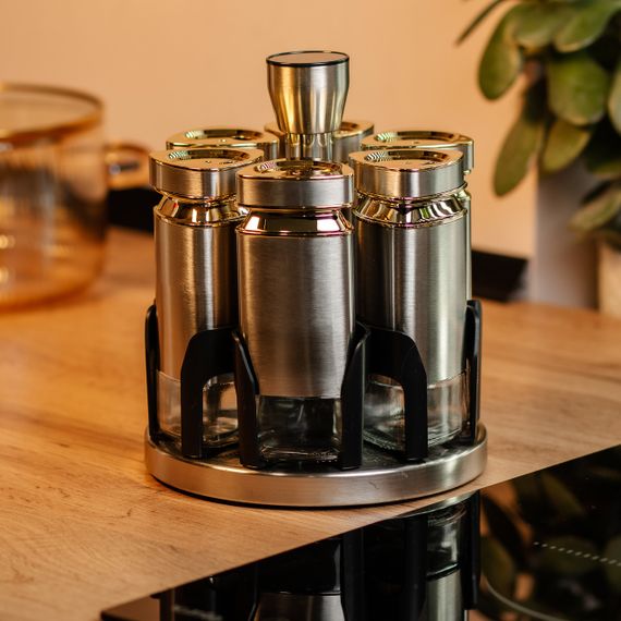 Набор емкостей для специй на подставке 6 баночек по 120 мл HP1326 | Зображення 6