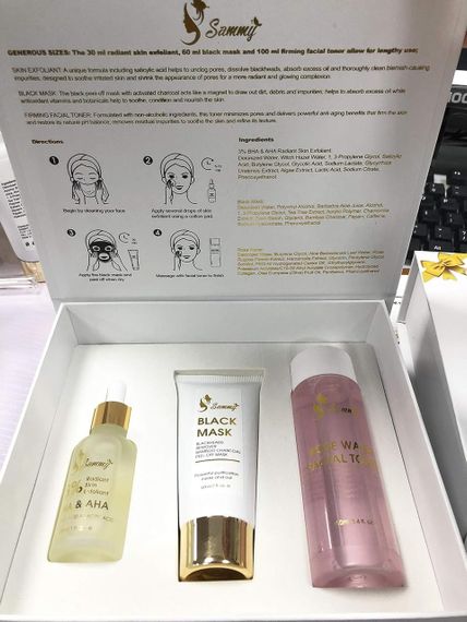 Засіб для видалення чорних цяток Sami Подарунковий набір, 1 скраб для сяйливої шкіри з 3% BHA, 1 рожева вода | Зображення 2