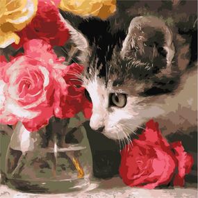 Картина по номерам "Пушистый исследователь" ©art_selena_ua KHO6804, 40х40 см