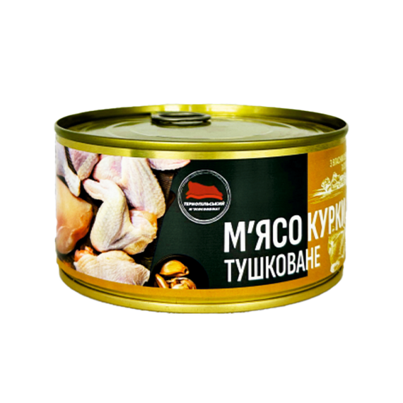 М'ясо курки тушковане Тернопільський м'ясокомбінат 300 г