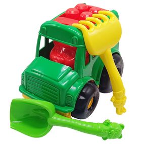 Детский песочный набор "Автобус-бусик" 0091 лопатка, грабли Зеленый