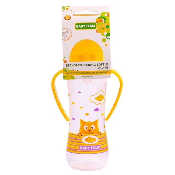 Пляшечка для годування з силіконовою соскою 1411_жовтий 250 мл | Зображення 1
