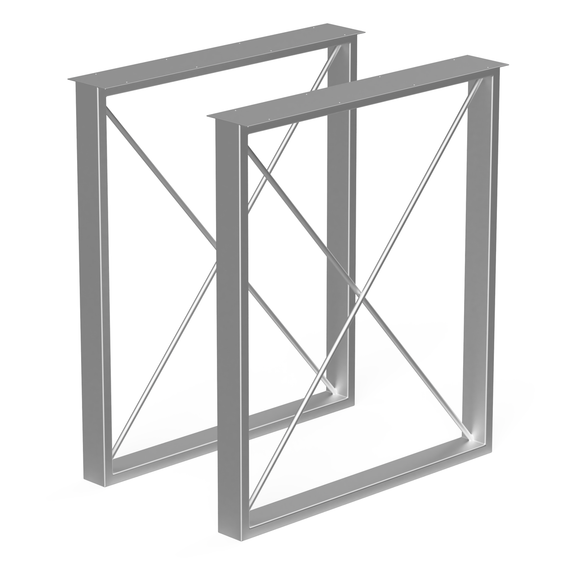 Опора для столу з металу 600×100mm, H=730mm (профільна труба: 60x20mm) Сірий | Зображення 1