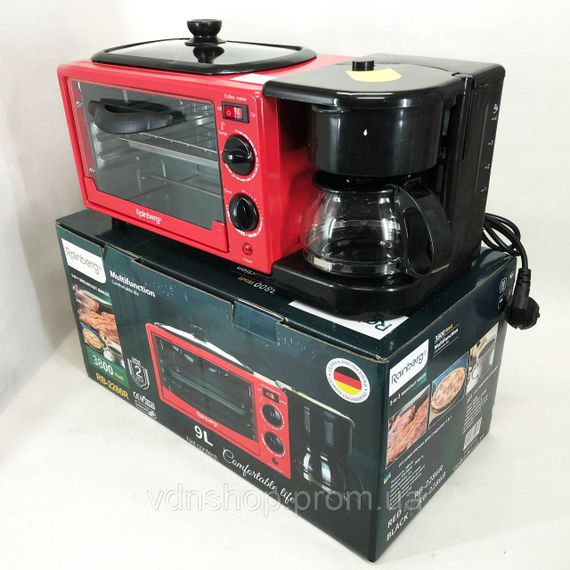 Настільні плити електронні Rainberg, Електрогриль для приготування сніданків, Духовка піч з кавоваркою QK-42 | Зображення 5