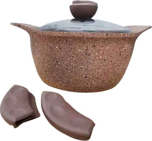 Каструля зі скляною кришкою O.M.S. Collection 3120 з гранітним покриттям 20 см 2,8 л Коричневий (Туреччина) | Зображення 4