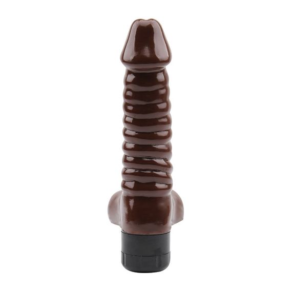 Вібратор рельєфний з яєчками Chisa RUBICON, коричневий Sex Aura | Зображення 3