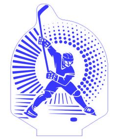 Акриловый светильник-ночник Хоккей синий tty-n001479