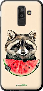 Чохол на Samsung Galaxy J8 2018 Єнотик з кавуном "4605b-1511-2448"