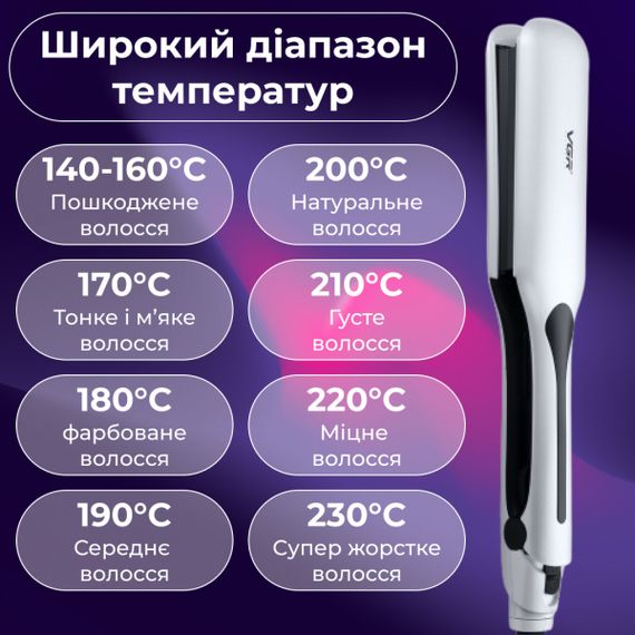 Плойка гофре VGR з РК-дисплеєм 45 Вт HP-V-557 | Зображення 1