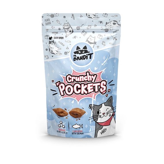 Лакомство для котов с лососем Mr. Bandit Crunchy Pockets Salmon, 40 гр