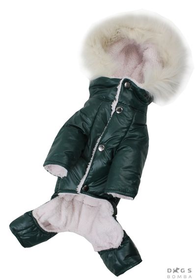 Зимовий комбінезон на хутрі Dogs Bomba зелений AM-9 | Зображення 1