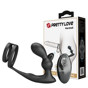 Эрекционное кольцо с анальной пробкой - Pretty Love Marshal Penis Sleeve Sex Aura