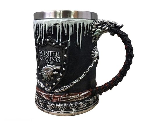 Кружка Чашка Келих Гра Престолів Зима Близько Winter is Coming Stark Game Of Thrones 3D Нержавіюча Сталь | Зображення 4