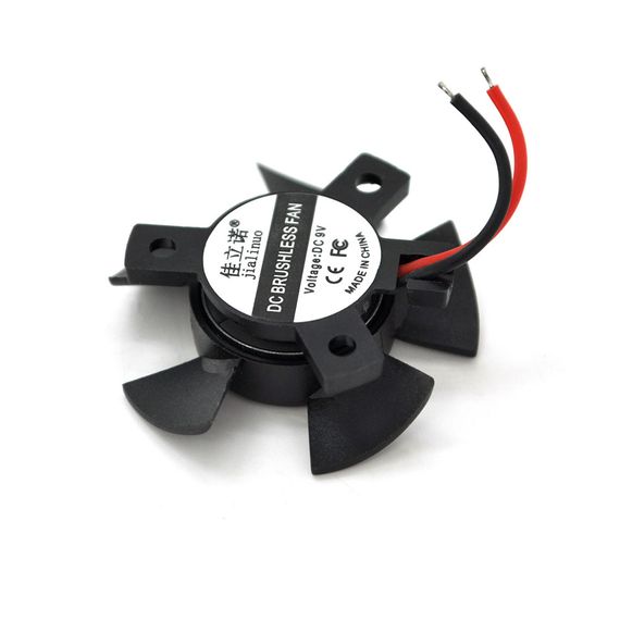 Кулер корпусний JLN3510, 35x35x10mm, 9V/0.09A/0.8W, 2-pin, під пайку, Black