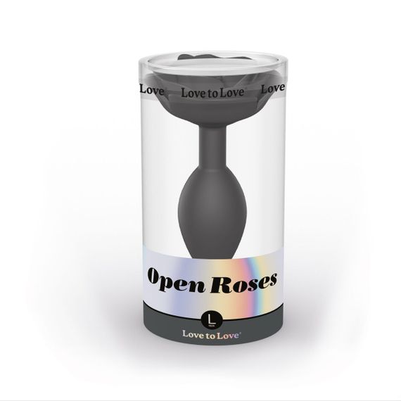 Силиконовая анальная пробка Love To Love OPEN ROSES L SIZE - BLACK ONYX | Зображення 5