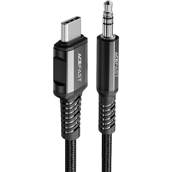 Аудіо кабель Aux Acefast C1-08 (Type-C to AUX 3.5mm) (1m) Black