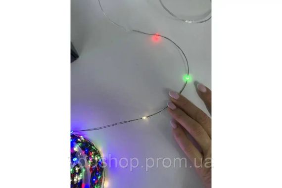 Гірлянда Роса 200 м МУЛЬТИК – зелена нитка, пульт, 8 режимів | Зображення 5