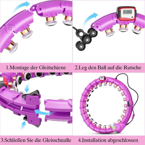 Смарт хулахуп SPMOVE со счетчиком для похудения, 24 секции, массажный обруч 360° обруч для фитнеса, тренировок | Зображення 3