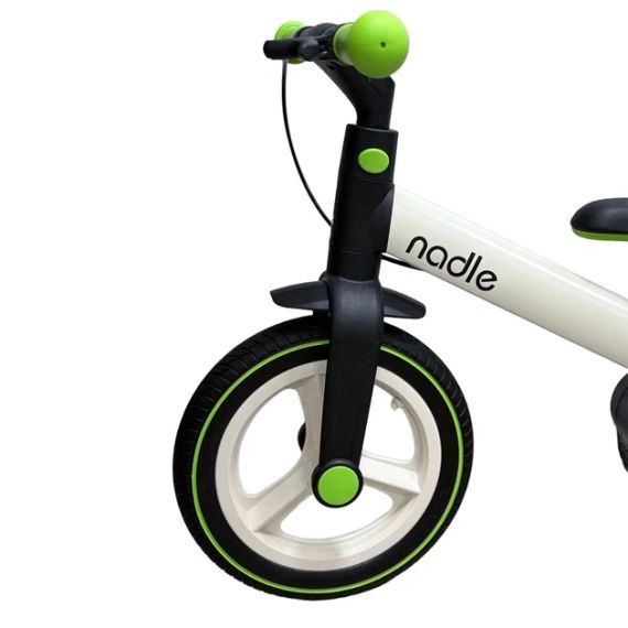 Велосипед-велобіг трансформер Nodle S900 4в1,Велосипед дитячий з батьківською ручкою на 12 дюймів, біло-салатовий | Зображення 1
