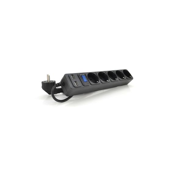 Мережевий фільтр живлення Merlion 5 розеток, 1,8 м + 2*USB (B518U)