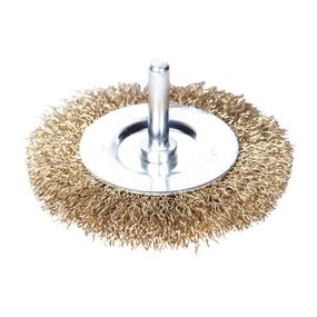 Щітка дротяна дископодібна Sigma Ø75мм хвостовик Ø6мм (латунірованна) (9013071)
