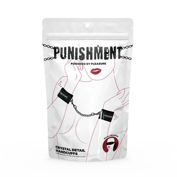 Наручники Punishment - Crystal Detail Handcuffs - Black | Зображення 2