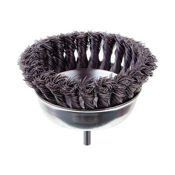 Щітка чашкова 100 мм для дриля, 1/4" (пучки крученого дроту) INTERTOOL BT-3100 | Зображення 1