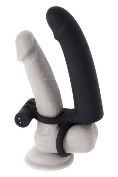 Вібратор з кільцями та віброкулею Gender X з пультом, чорний, 14.6 х 3.8 см Sex Aura | Зображення 8