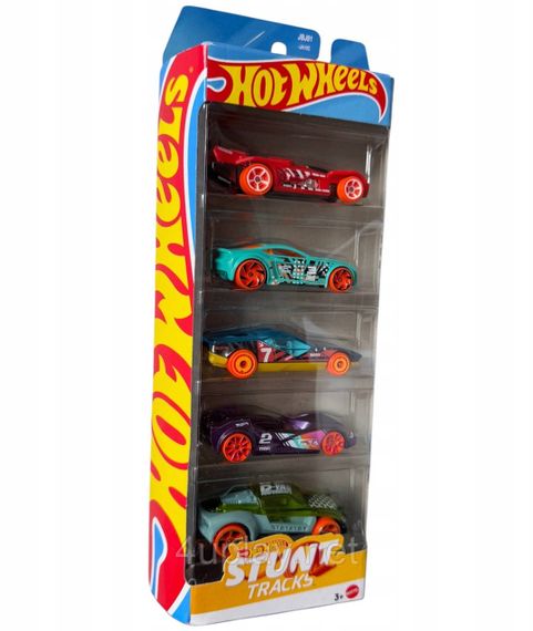 Hot Wheels Stunt Tracks Подарунковий набір з 5-ти машинок Хот Вілс для треків