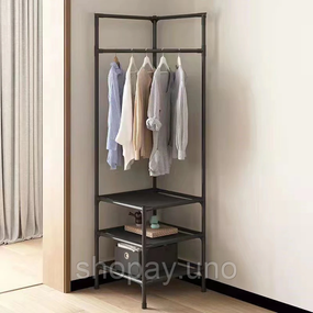 Угловая вешалка в прихожую с подставкой для обуви Corner coat rack