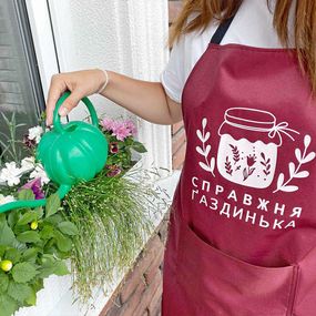Фартук с надписью Справжня газдинька 75х51 см (FRT_23J003)