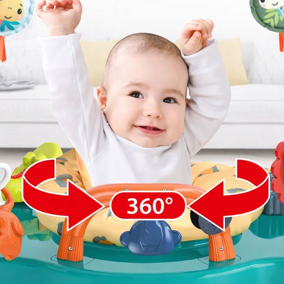 Детский игровой центр Fisher-Price Jumperoo с подсветкой и звуком / Развивающий игровой джемпер Зеленый | Зображення 2