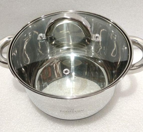 Кастрюля Bohmann BH-1422, 5 л, 22 см, из нержавеющей стали с крышкой, для всех типов плит | Зображення 3