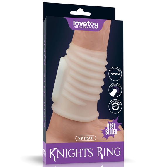 Насадка на член - Vibrating Spiral Knights Ring White Sex Aura
