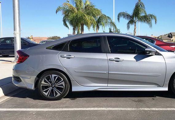 Бокові пороги DPT V-1 (Під фарбування) для Honda Civic Sedan X 2016-2021 рр